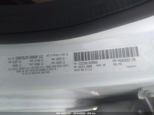 Dodge AVENGER SE 2012 1C3CDZAG1CN258833 Image 6