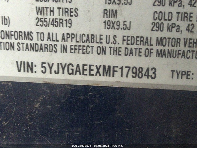 5YJYGAEEXMF179843 Tesla Model Y Long Range