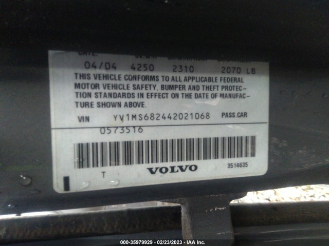 2004 VOLVO S40 VIN: YV1MS682442021068