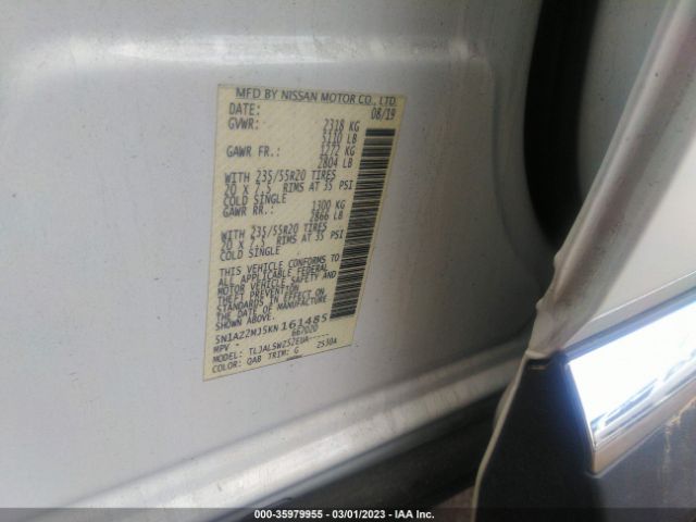 5N1AZ2MJ5KN161485 Nissan Murano Platinum