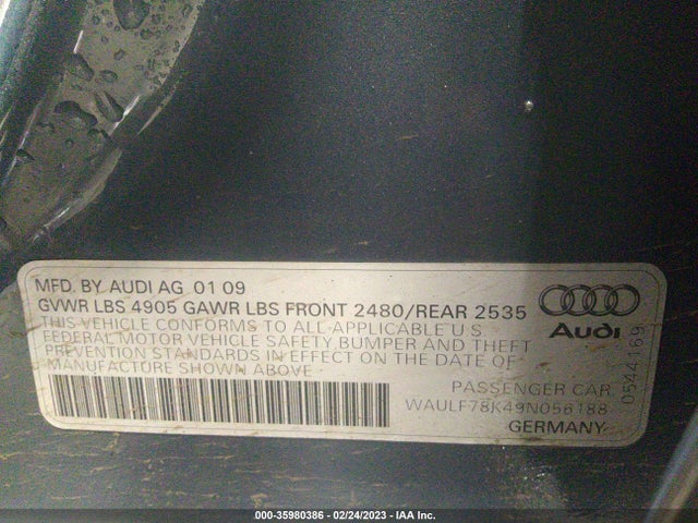 WAULF78K49N056188 Audi A4 2.0t Prem