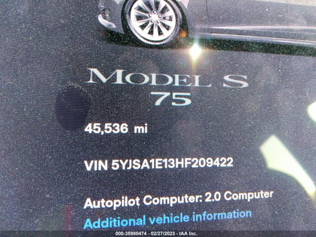 2017 Tesla Model S, VIN: 5YJSA1E13HF209422