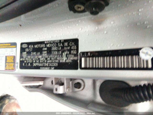 3KPFK4A70HE142309 KIA FORTE LX