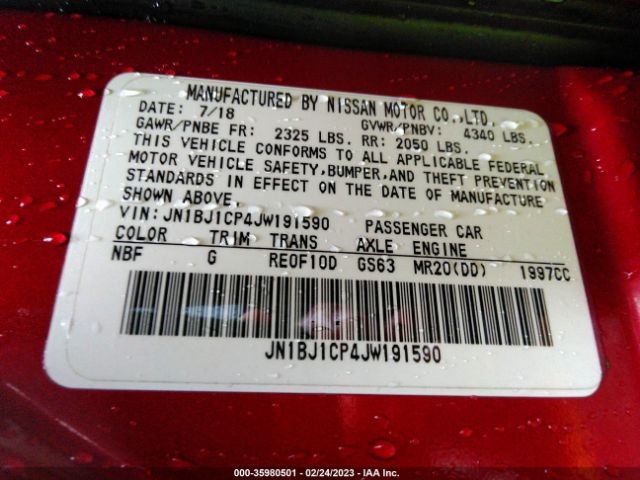 JN1BJ1CP4JW191590 Nissan Rogue Sport Sv