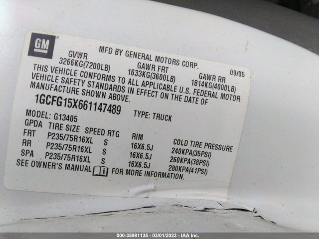 Chevrolet EXPRESS CARGO VAN 2006 1GCFG15X661147489 Image 11