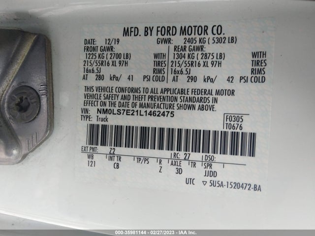 2020 Ford Transit Connect, VIN: NM0LS7E21L1462475