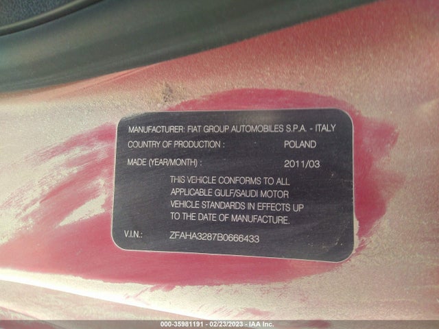 ZFAHA3287B0666433 Fiat 500