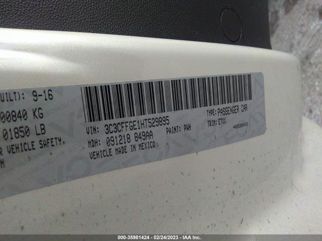 2017 Fiat 500e, VIN: 3C3CFFGE1HT529895