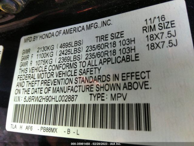 2017 HONDA CR-V 5J6RW2H90HL002887 Photo 8