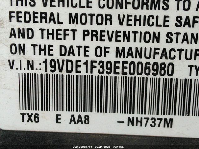 19VDE1F39EE006980 Acura ILX