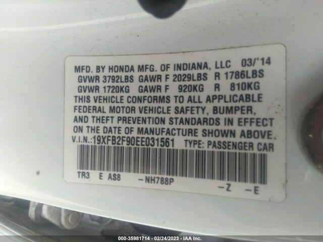 Honda Civic Sedan Ex-l 2014 19XFB2F90EE031561 Image 9