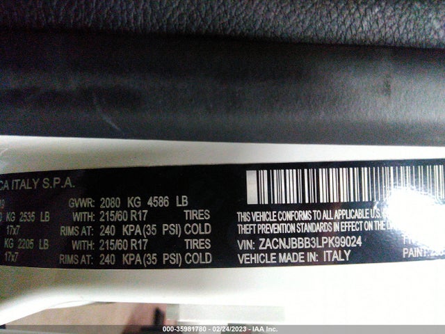 ZACNJBBB3LPK99024 Jeep Renegade Altitude
