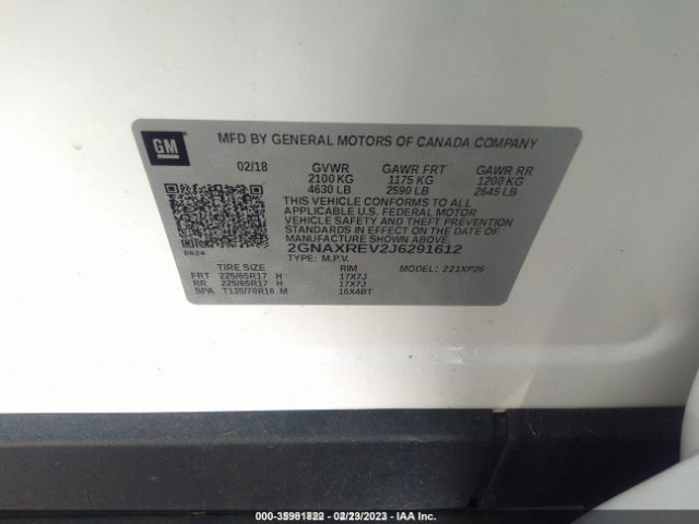 2018 CHEVROLET EQUINOX 2GNAXREV2J6291612 Photo 8