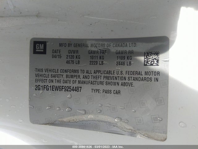 Chevrolet CAMARO SS 2015 2G1FG1EW6F9254487 Image 10