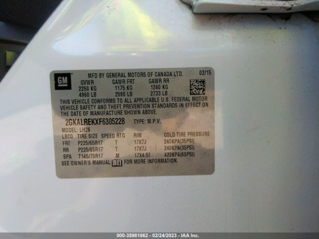 2GKALREKXF6305228 GMC Terrain Sle