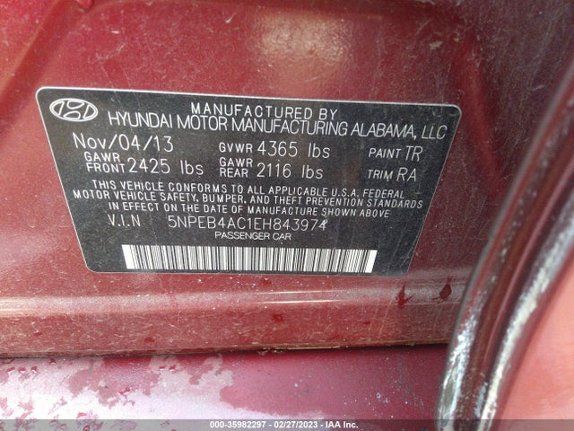 Hyundai SONATA GLS 2014 5NPEB4AC1EH843974 Image 9