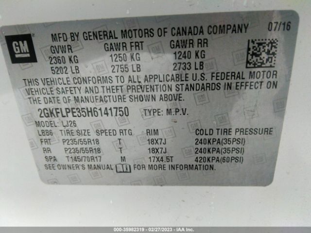 2GKFLPE35H6141750 GMC Terrain Slt