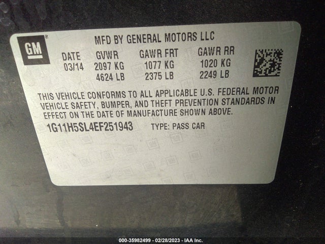 Chevrolet MALIBU LTZ 2014 1G11H5SL4EF251943 Image 9