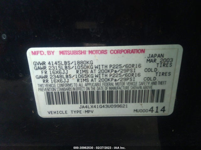 JA4LX41G43U099621 Mitsubishi Outlander Xls
