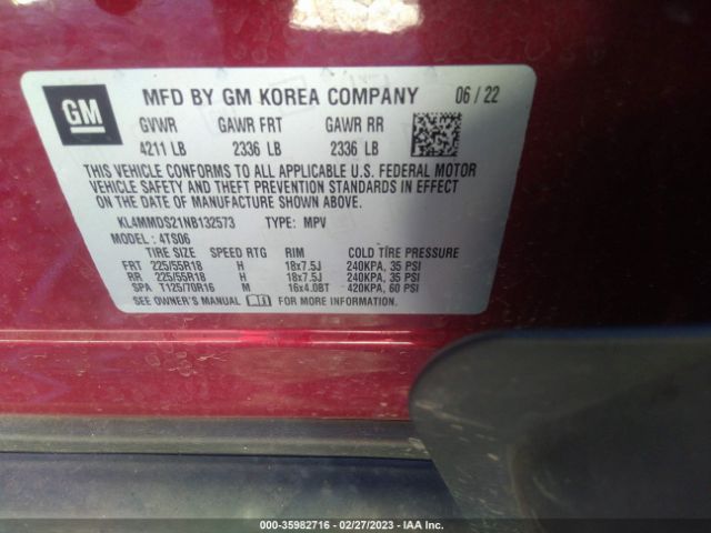 KL4MMDS21NB132573 Buick Encore Gx Select
