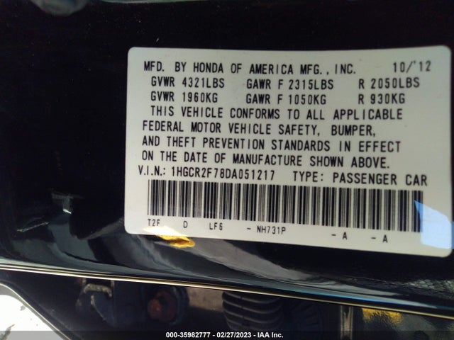 Honda Accord Sdn Ex 2013 1HGCR2F78DA051217 Image 9