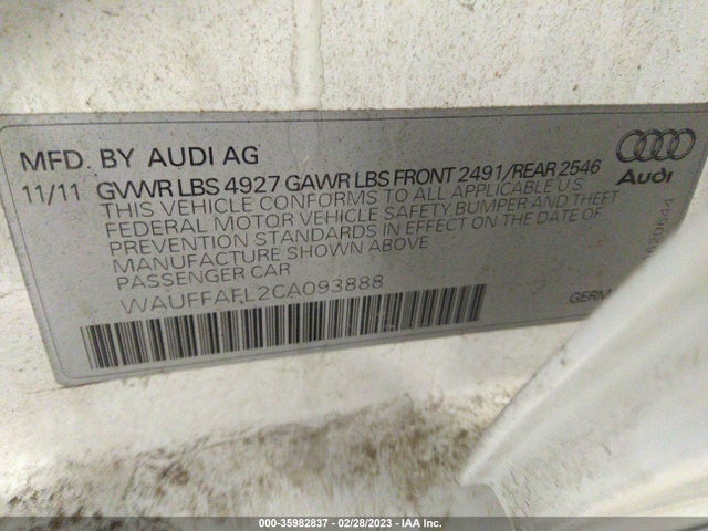 WAUFFAFL2CA093888 Audi A4 2.0t Premium Plus