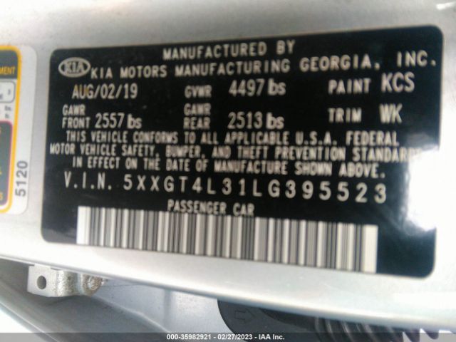 5XXGT4L31LG395523 KIA Optima Lx