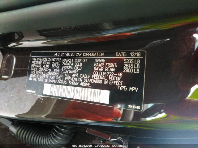 2017 Volvo V90, VIN: YV4A22NL7H1000772