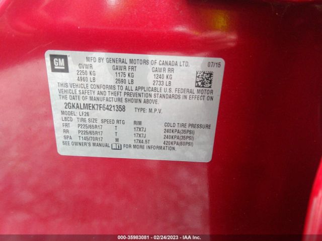2GKALMEK7F6421358 GMC Terrain Sle