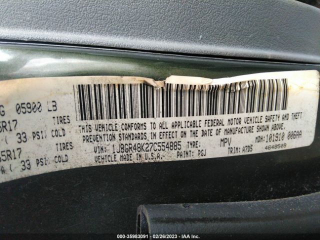 1J8GR48K27C554885 Jeep Grand Cherokee Laredo