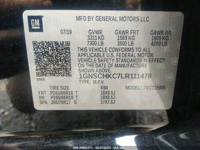 Chevrolet Suburban Lt 2020 1GNSCHKC7LR111478 Image 9