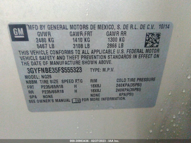 Cadillac Srx Luxury Collection 2015 3GYFNBE35FS555323 Image 9