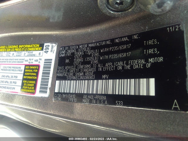 Toyota SIENNA XLE 2022 5TDYRKEC3NS086903 Image 10