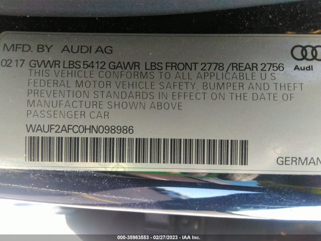 Audi A6 Premium Plus 2017 WAUF2AFC0HN098986 Image 9
