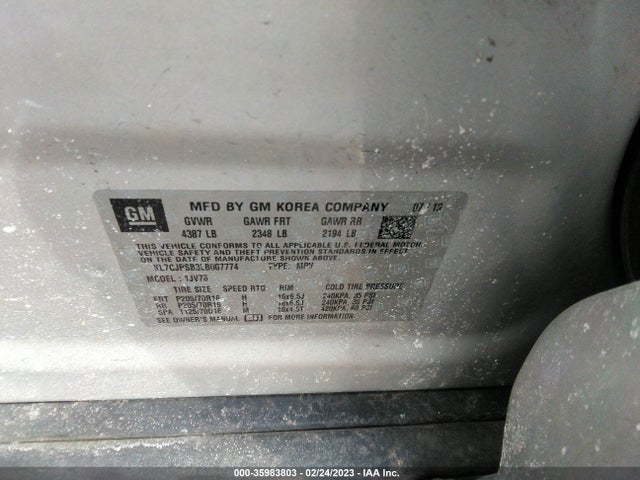 Chevrolet Trax Lt 2020 KL7CJPSB3LB007774 Image 9