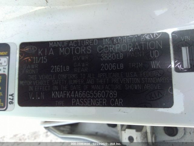 KNAFK4A66G5560789 KIA FORTE LX