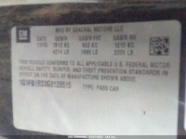 Chevrolet Camaro 1lt 2016 1G1FB1RS0G0128515 Image 10