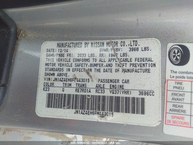 2015 Nissan Z, VIN: JN1AZ4EH6FM443015