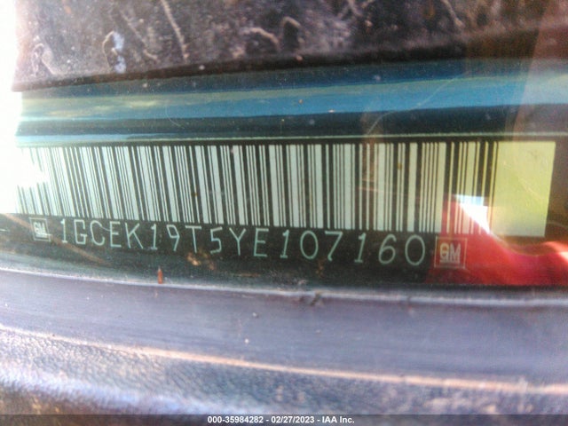 2000 CHEVROLET SILVERADO 1500 LS VIN: 1GCEK19T5YE107160