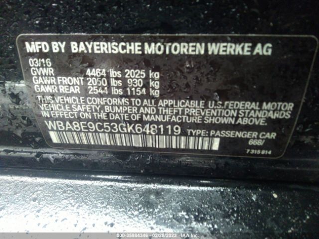 WBA8E9C53GK648119 BMW 3 Series 328i