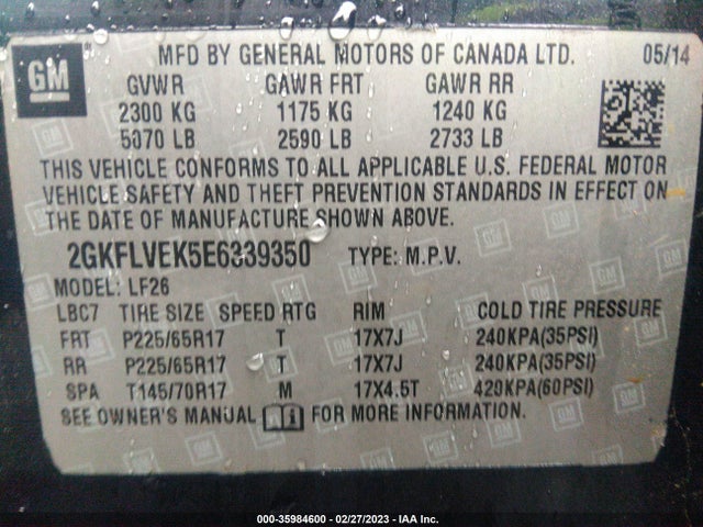 GMC Terrain Sle 2014 2GKFLVEK5E6339350 Image 9
