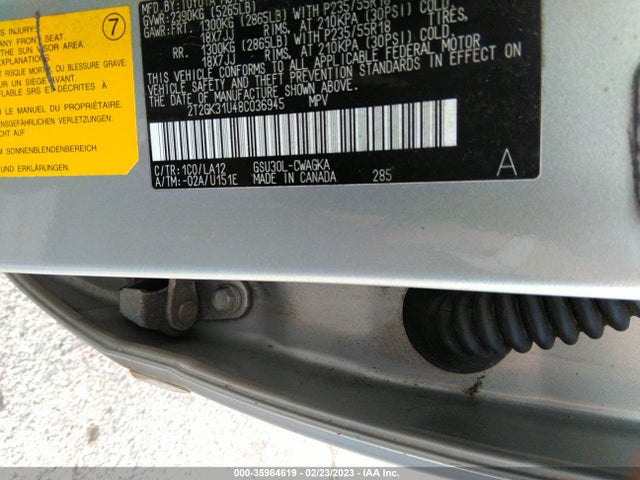 Продаж на аукціоні авто 2008 Lexus Rx 350, vin: 2T2GK31U48C036945, номер лоту: 35984619