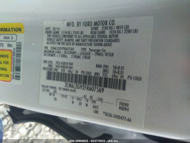 Lincoln MKZ 2015 3LN6L2G92FR607569 Image 11