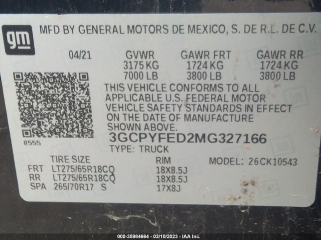 Chevrolet Silverado 1500 Lt Trail Boss 2021 3GCPYFED2MG327166 Image 9