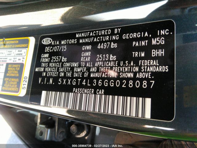 5XXGT4L36GG028087 KIA Optima Lx