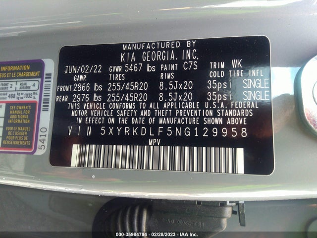 KIA SORENTO SX 2022 5XYRKDLF5NG129958 Image 10
