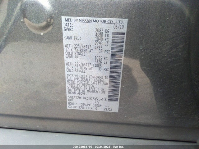 Nissan ROGUE S 2019 5N1AT2MT0KC836545 Image 9