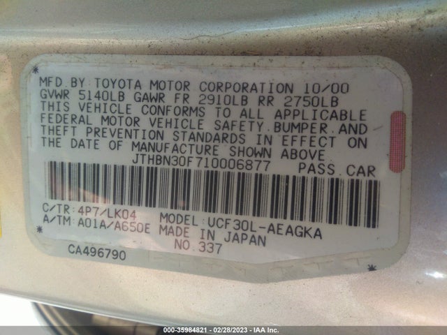 Lexus LS 430 2001 JTHBN30F710006877 Image 10