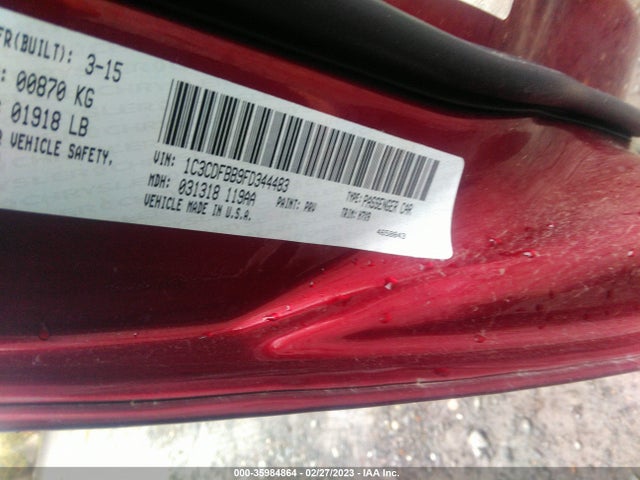 Dodge DART SXT 2015 1C3CDFBB9FD344483 Image 9