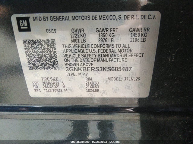 Chevrolet BLAZER RS 2019 3GNKBERS3KS685487 Image 9